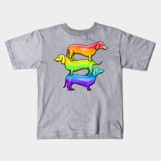 Wiener Goggies Rainbow Kids T-Shirt